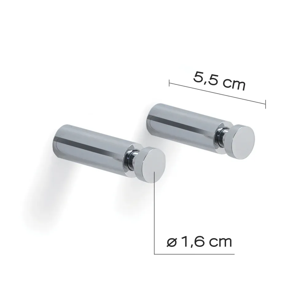 2-piece verlengd round brass coat rack Cordelia model Gedy - Chrome-plated