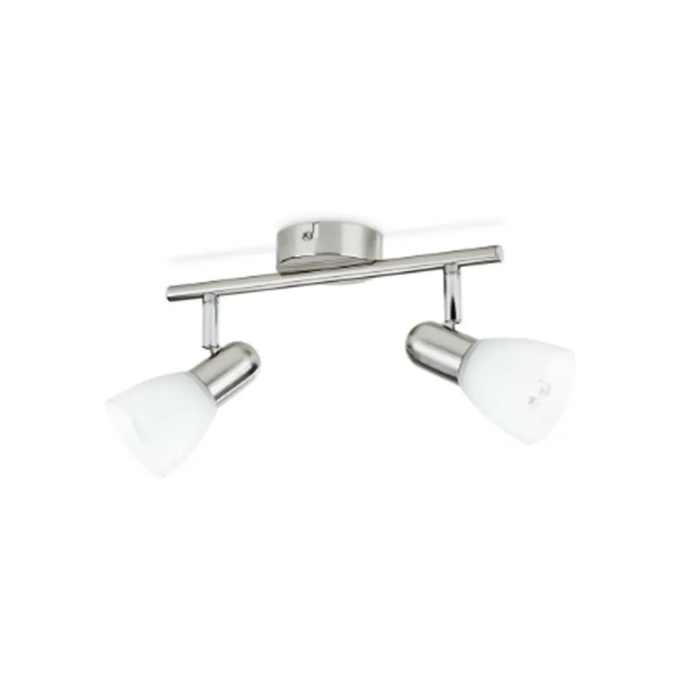 Burlap model lamp 2 spotlights metal and glass - Matte chroom