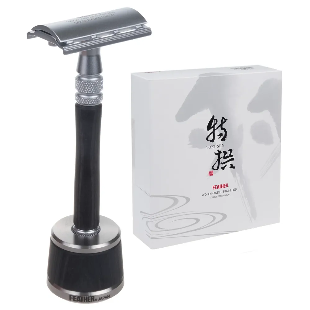 Feather WS-D2S Scheermes met regulier Japans kwaliteitsscheermes Roestvrij staal en hout