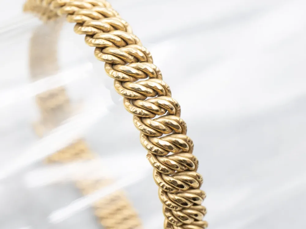 Gegalvaniseerd Roestvrij Mid-Century Twisting Goud Link Bracelet