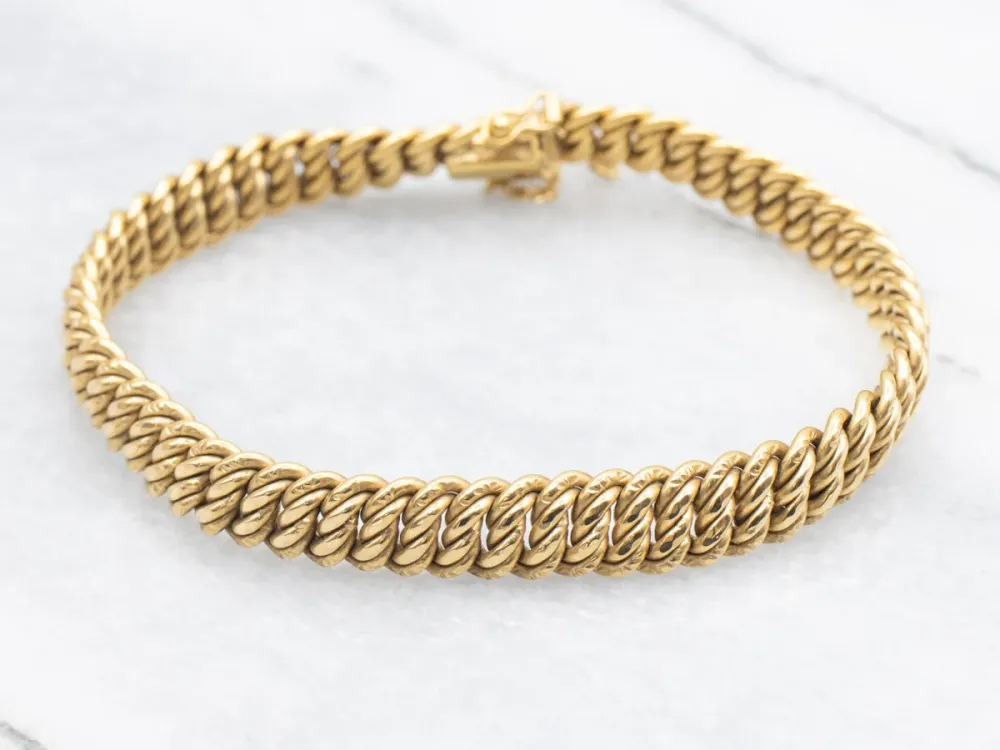 Gegalvaniseerd Roestvrij Mid-Century Twisting Goud Link Bracelet