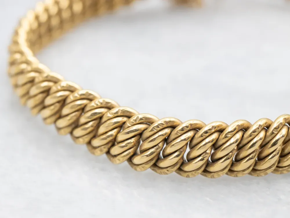 Gegalvaniseerd Roestvrij Mid-Century Twisting Goud Link Bracelet