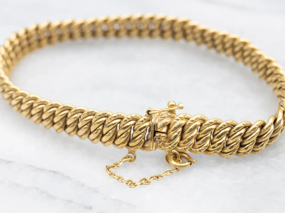 Gegalvaniseerd Roestvrij Mid-Century Twisting Goud Link Bracelet