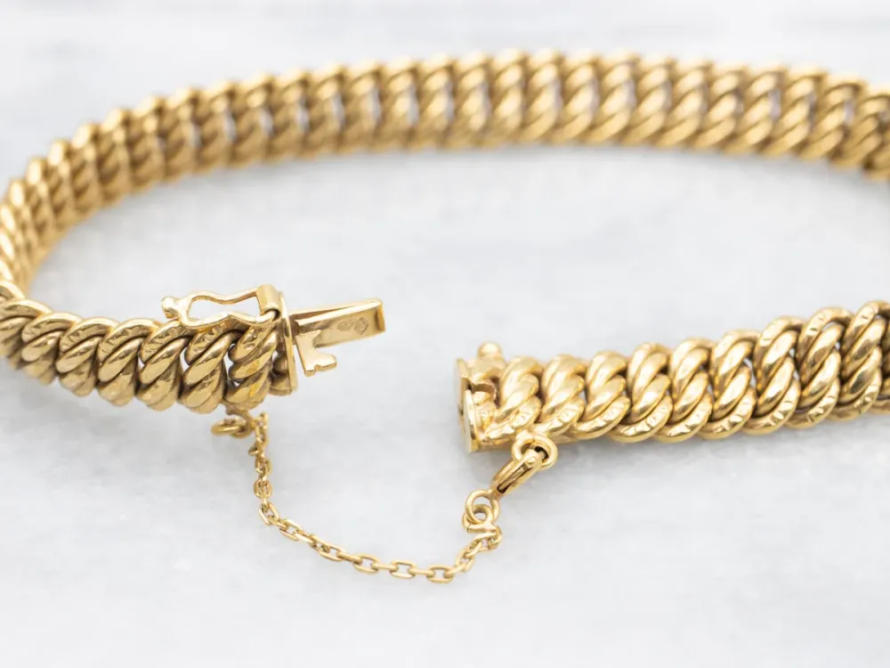 Gegalvaniseerd Roestvrij Mid-Century Twisting Goud Link Bracelet