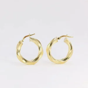 Gegalvaniseerd Roestvrij Twisted hoop earrings Citroengeel gold