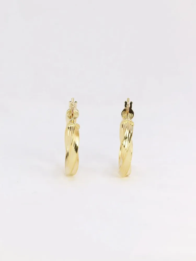 Gegalvaniseerd Roestvrij Twisted hoop earrings Citroengeel gold