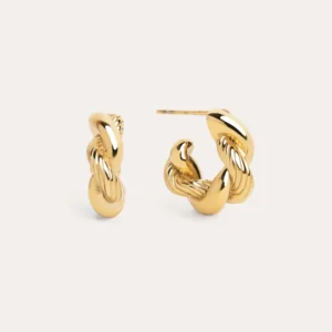 Gegalvaniseerde Staal Mini Twist Stainless Steel Goud Hoop Earrings