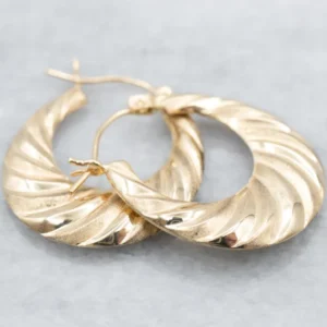 Gegalvaniseerde Staal Twisted Goud Hoop Earrings