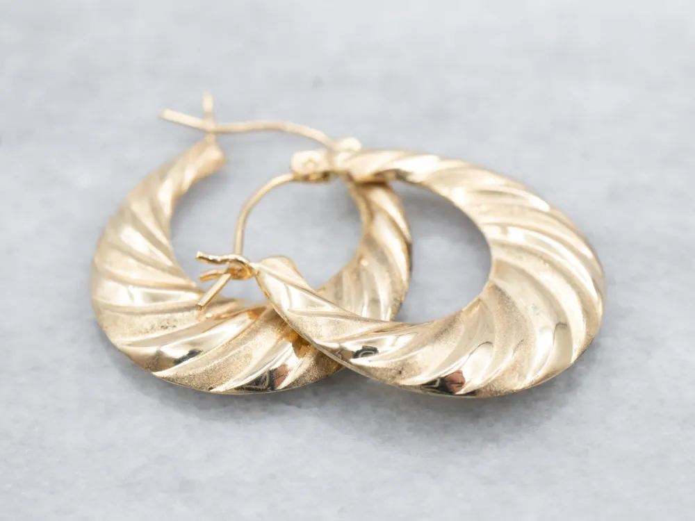 Gegalvaniseerde Staal Twisted Goud Hoop Earrings