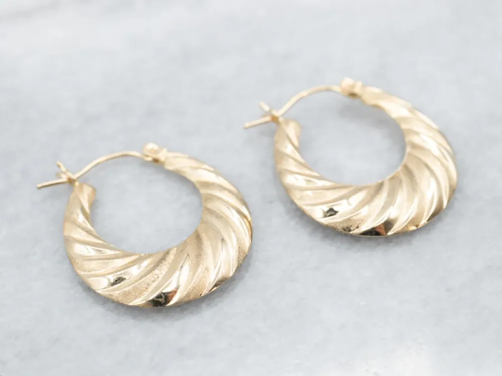 Gegalvaniseerde Staal Twisted Goud Hoop Earrings