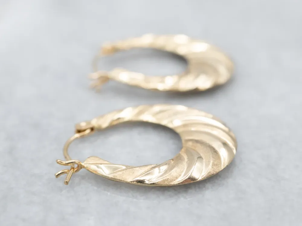 Gegalvaniseerde Staal Twisted Goud Hoop Earrings