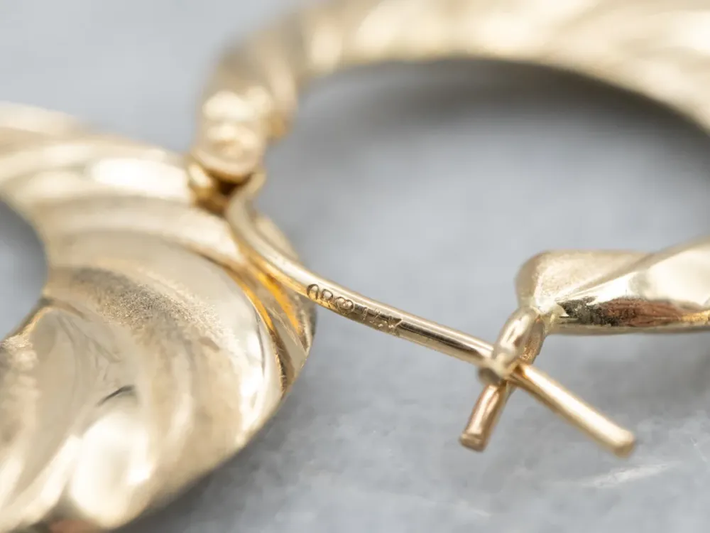 Gegalvaniseerde Staal Twisted Goud Hoop Earrings