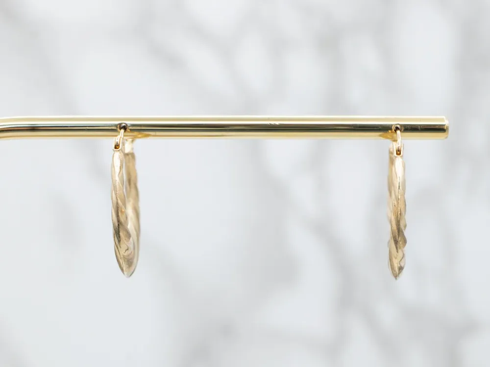 Gegalvaniseerde Staal Twisted Goud Hoop Earrings