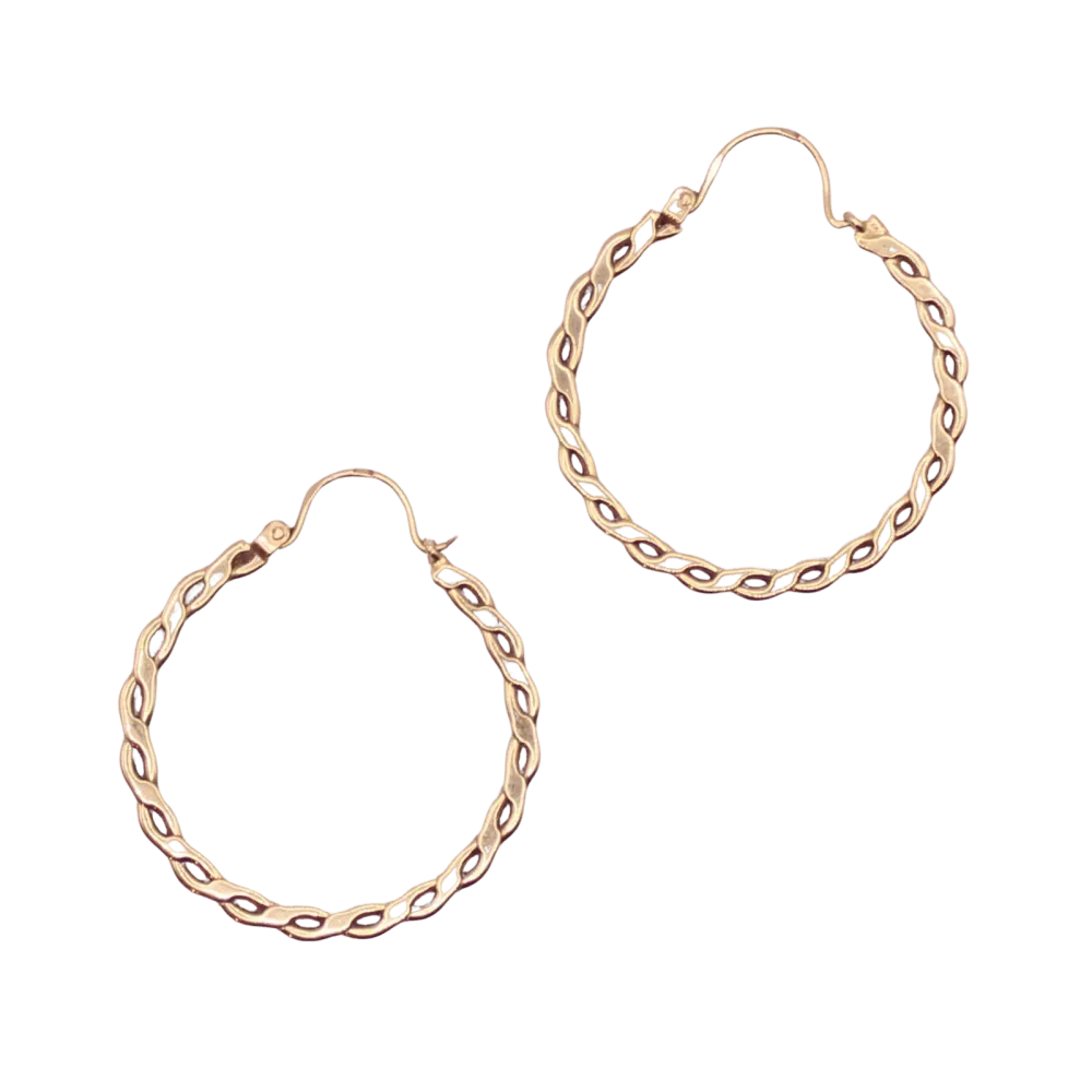 Gegalvaniseerde Twisted yellow verguld hoop earrings