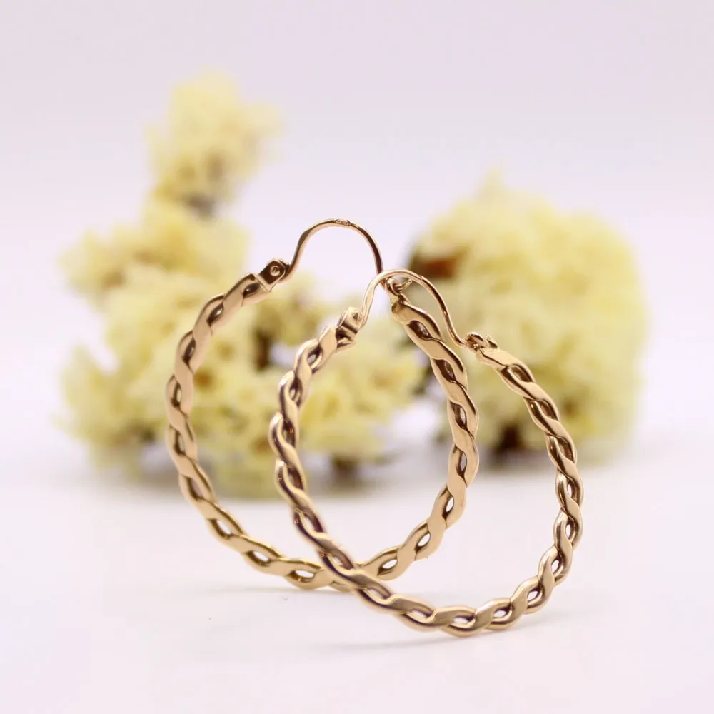 Gegalvaniseerde Twisted yellow verguld hoop earrings