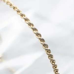 Gold Rope Twist Bracelet Lobster Clasp