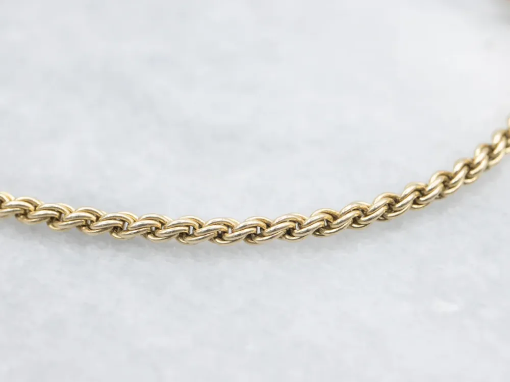 Gold Rope Twist Bracelet Lobster Clasp