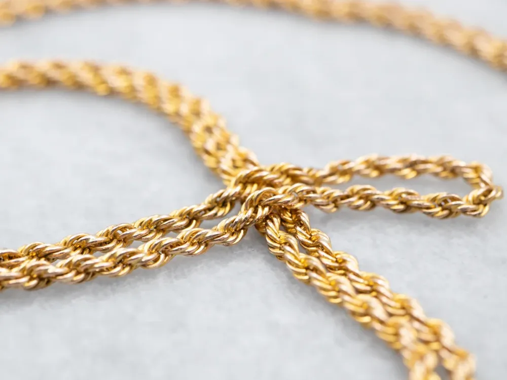 Long Antique Rope Twist Chain