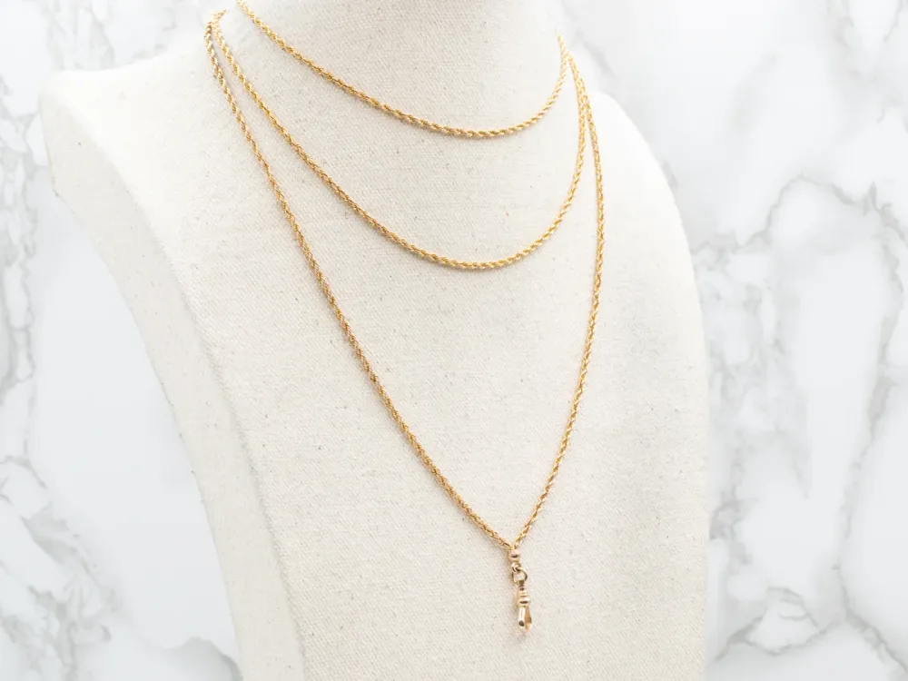 Long Antique Rope Twist Chain