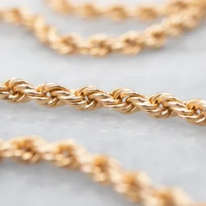 Long Gold Rope Twist Chain