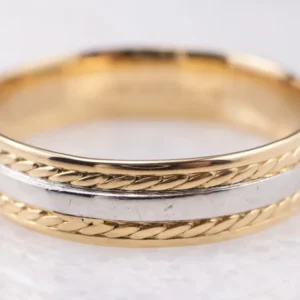 Mixed Metaal Nautical Rope Twist Band