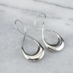 Modernist Twisted Sneeuwwit Gold Hoop Earrings