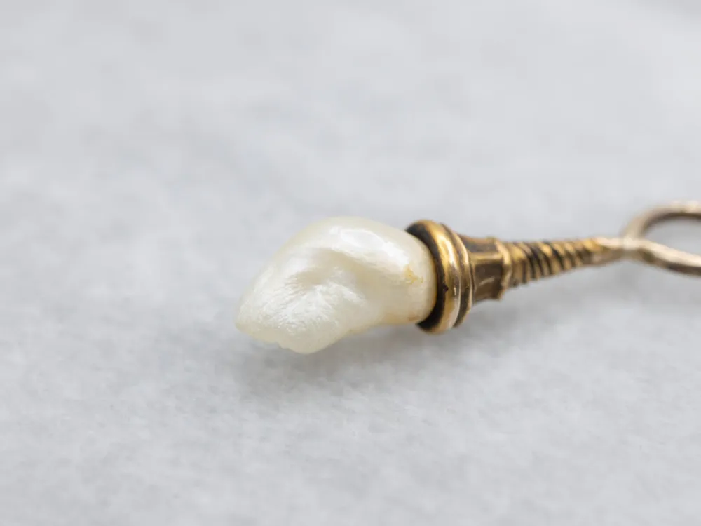 Natural Baroque Pearl Twisting Antique Drop Pendant