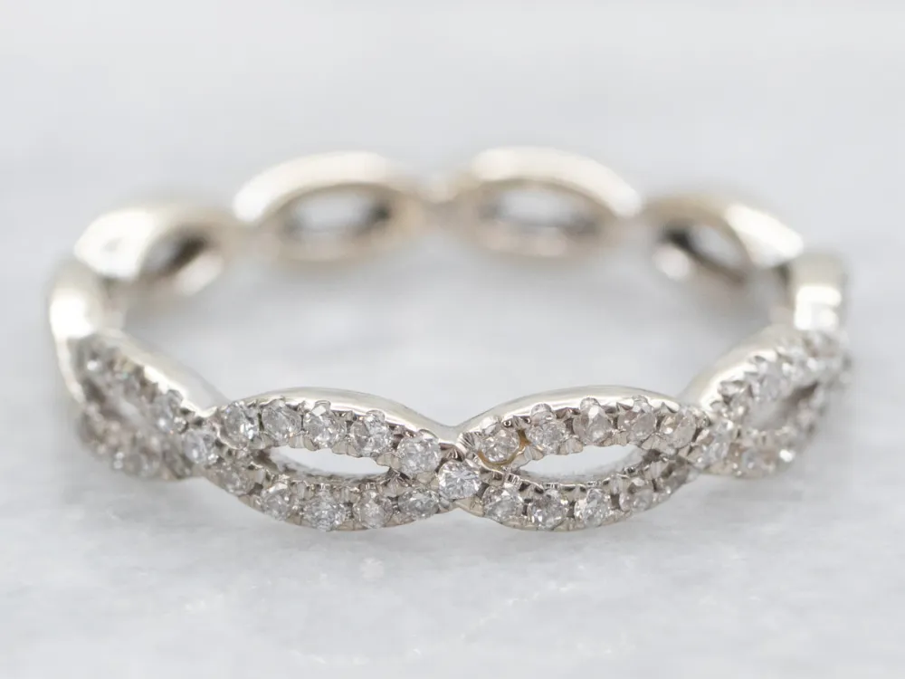 OEM Kwaliteit Twisted Diamond Wedding Band