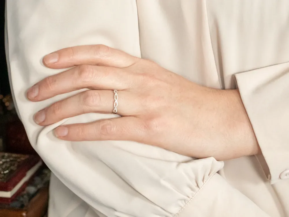 OEM Kwaliteit Twisted Diamond Wedding Band
