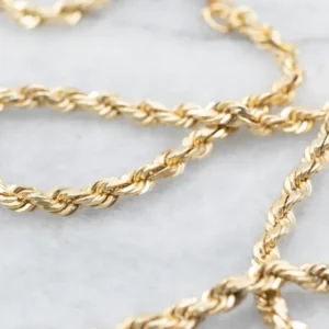 Polished Goud Rope Twist Chain Barrel Clasp