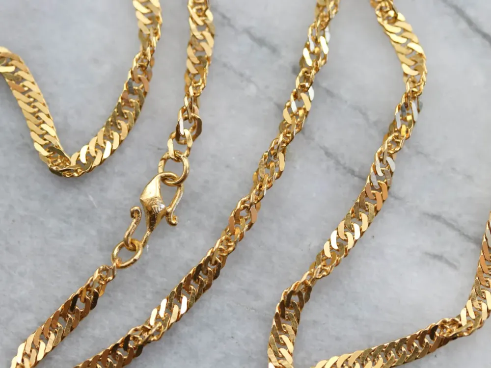 Roestvrij Staal High Karat Verguld Fancy Twist Chain