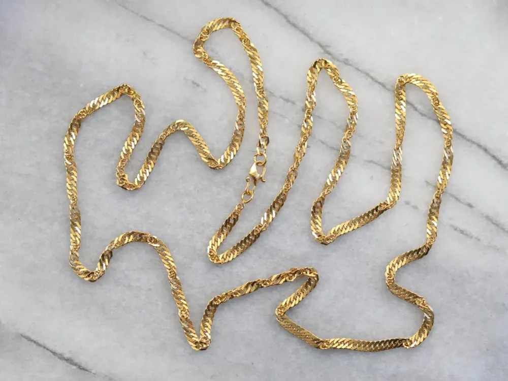 Roestvrij Staal High Karat Verguld Fancy Twist Chain