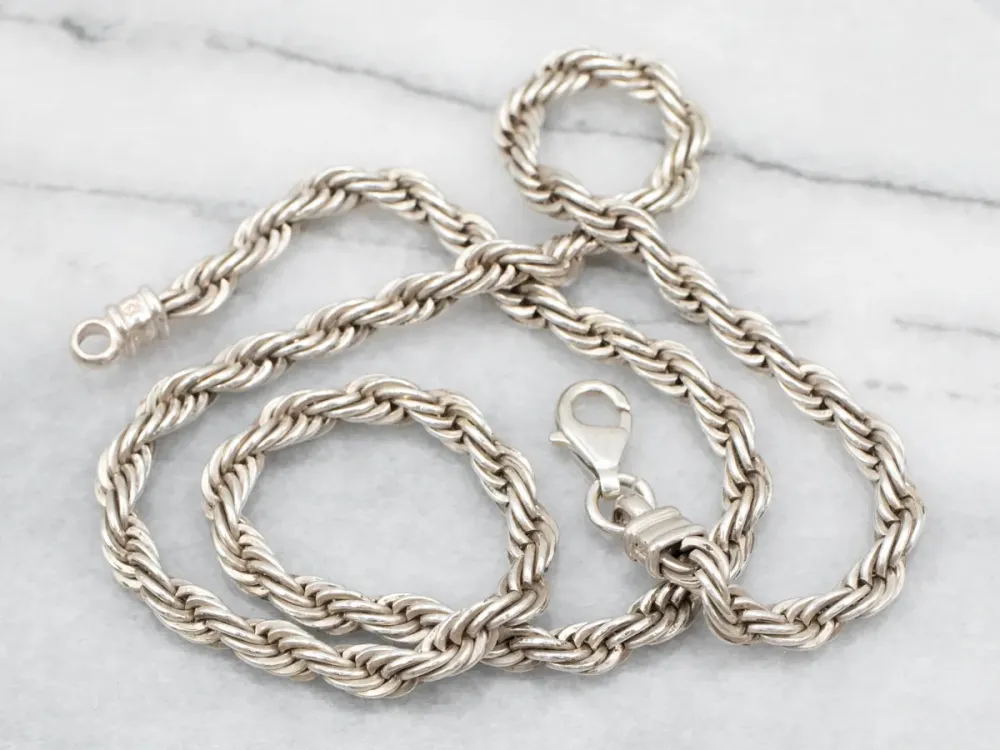 Sterling Staalgrijs Rope Twist Chain Lobster Clasp