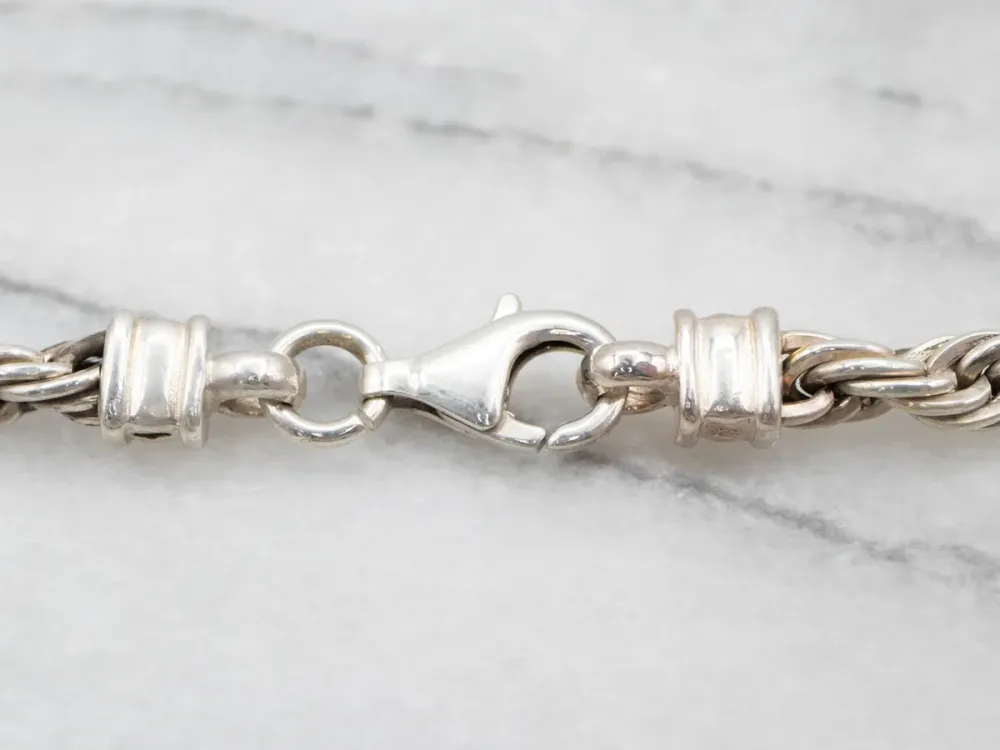 Sterling Staalgrijs Rope Twist Chain Lobster Clasp