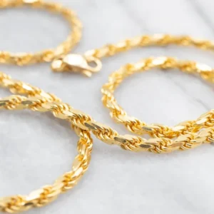 Thick Gold Rope Twist Chain