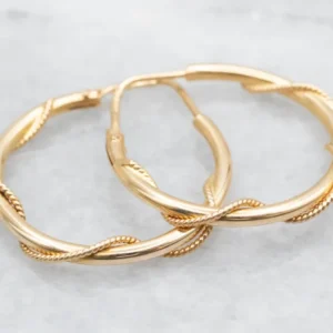 Twisted 18-Karat Verguld Hoop Earrings