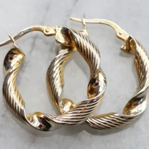 Twisted Goud Ribbon Hoop Earrings