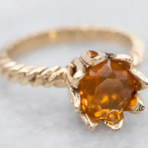 Twisting Fire Opal Yellow Gouden Ring