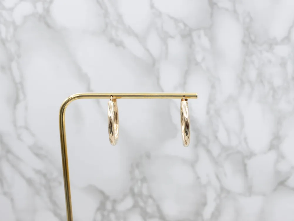 Twisting Yellow Goud Italian Hoop Earrings met CE-Keurmerk