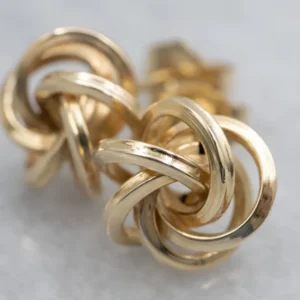 Vintage Twisting Gold Lover's Knot Stud Earrings