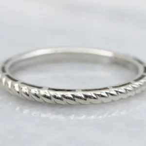 White Gold Rope Twist Band