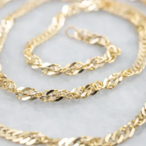 Yellow 14-Karat Gold Twisted Curb Chain
