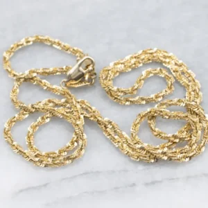 Yellow Gold Crinkle-Link Rope Chain