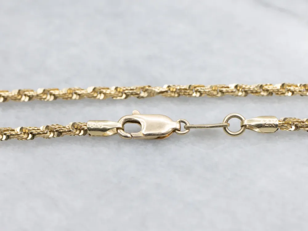 Yellow Gold Crinkle-Link Rope Chain