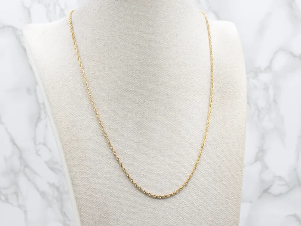 Yellow Gold Crinkle-Link Rope Chain