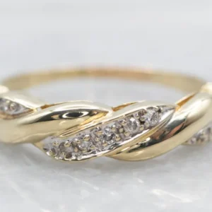 Yellow Gold Diamond Twist Band