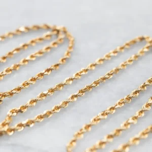 Yellow Gold Rope Twist Chain Lobster Clasp