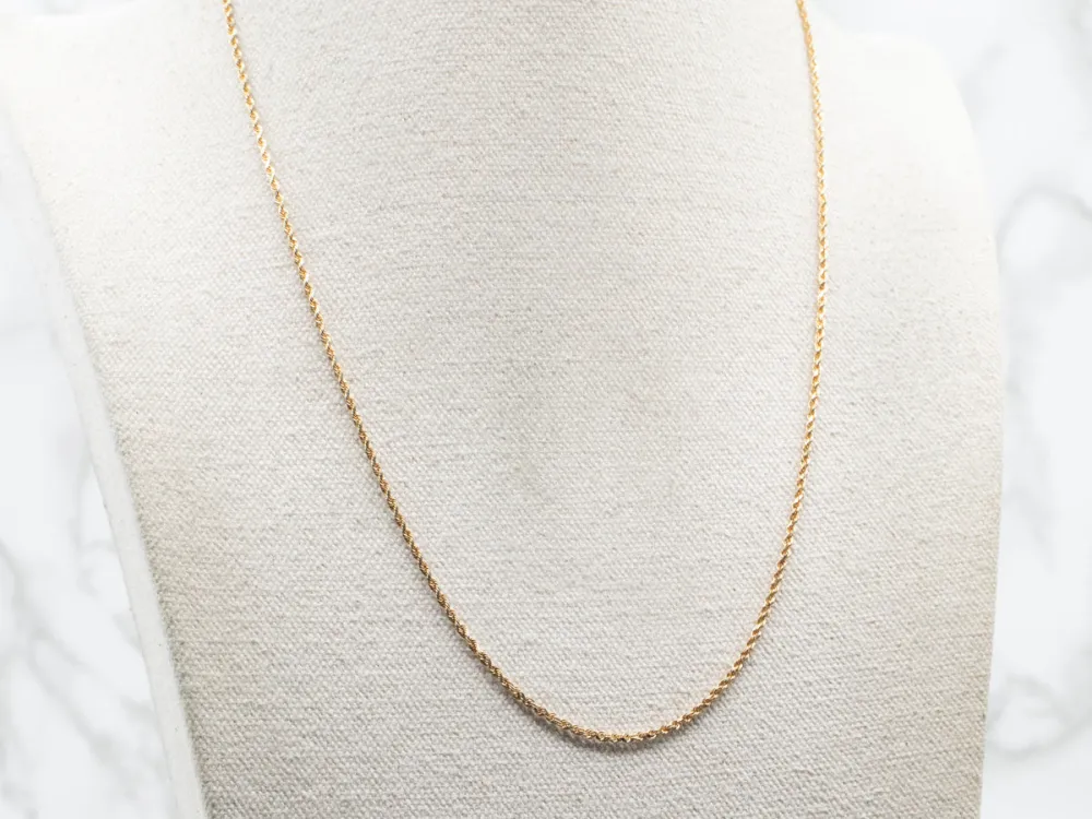 Yellow Gold Rope Twist Chain Lobster Clasp
