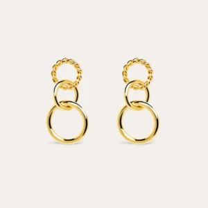 Zware Klasse Circles Twist Goud Earrings