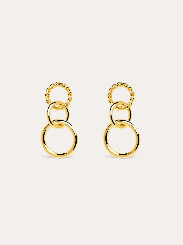 Zware Klasse Circles Twist Goud Earrings